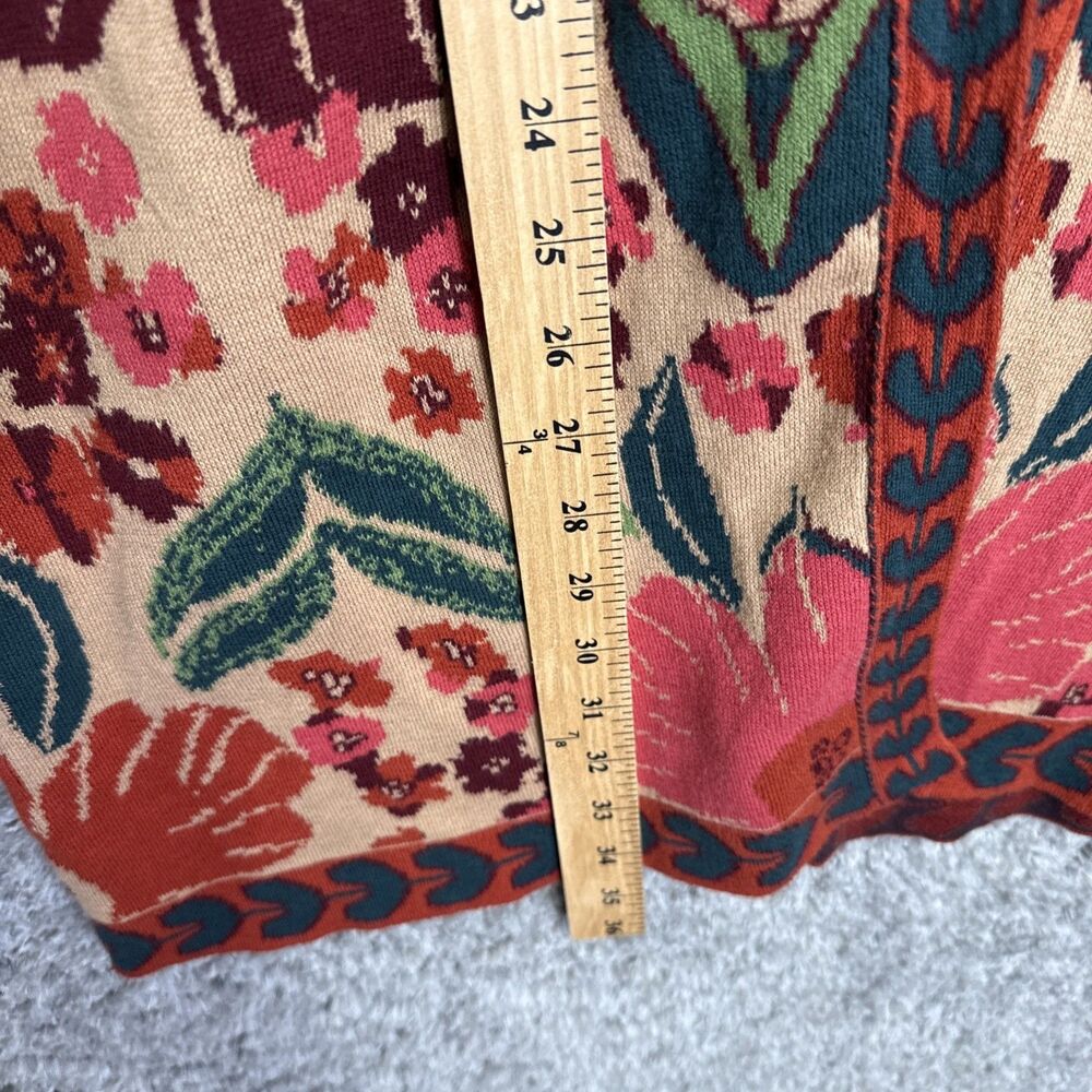 Soft Surroundings Floral Knit Long Line Cardigan Sweater Large Colorful Boho - Picture 15 of 15